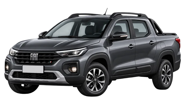 Fiat Strada em vista frontal, carro usado nesta página para calcular o seguro da Fiat Strada